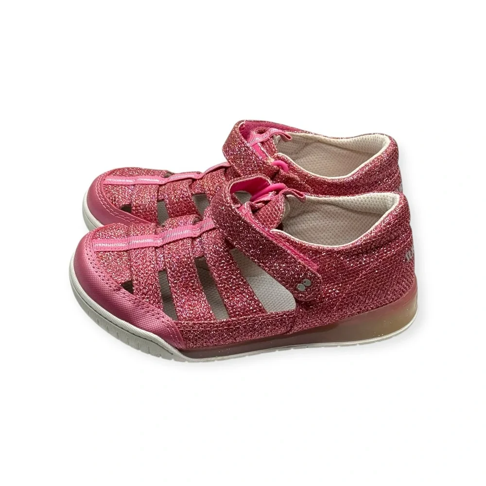 new Surprize Stride Rite ✵ Water Resistant Fisherman Sandals ✵ Pink Glitter 12